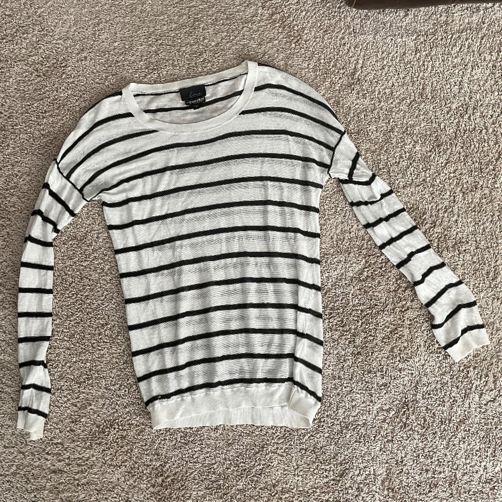 White and black striped Cine sweater